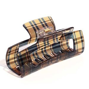 NWT Plaid Brown Hair Claw Clip